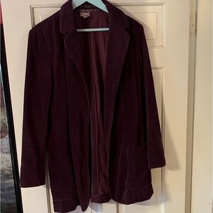 J. Jill Deep Burgundy Corduroy Blazer